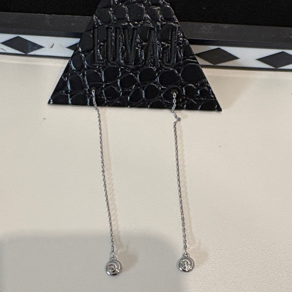 Silver Drop Chain Earrings